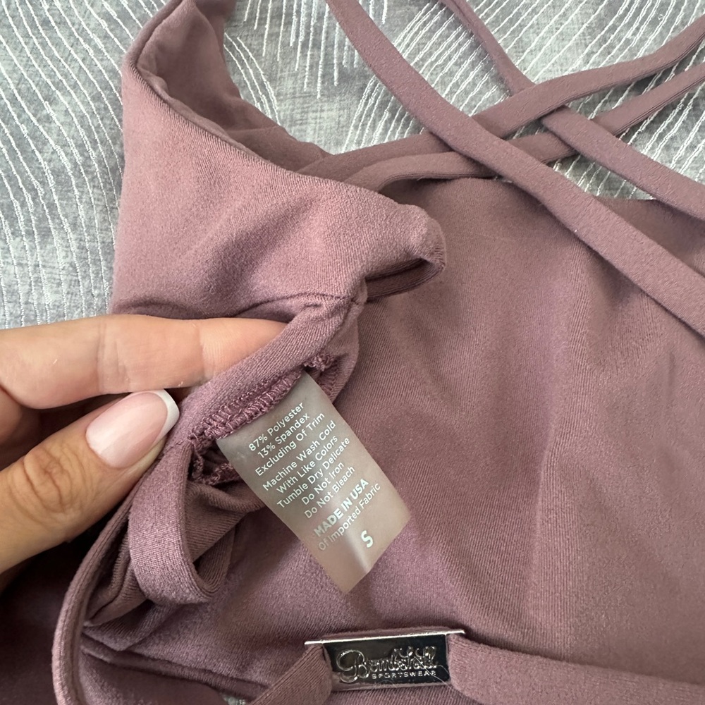 Bombshell Sportswear Brown Leggings Mauve Set - Picture 13 of 13